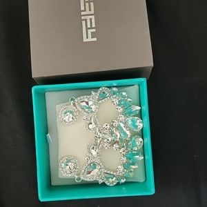 Statement teardrop earrings crystals wedding bridal prom Christmas, ceremony